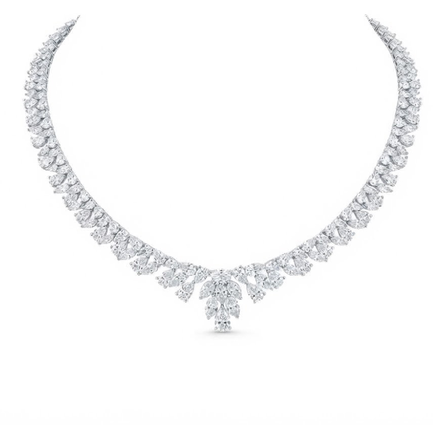 18K Mixed Shape Diamond Necklace